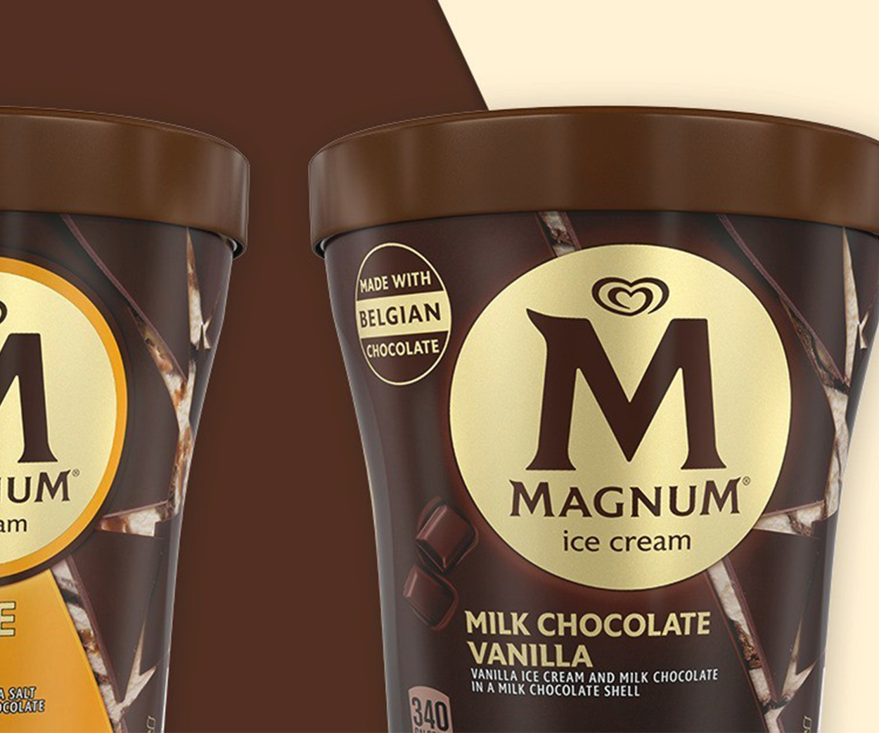 magnum double sea salt caramel and milk chocolate vanilla pints from wholesale distributor transcold distribution