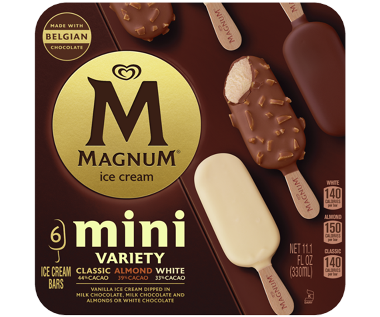 magnum mini chocolate almond white chocolate bars from wholesale distributor transcold distribution