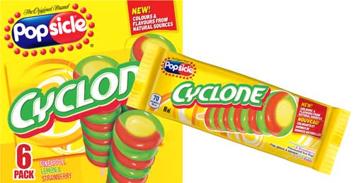 Popsicle Cyclone Pineapple Lemon Lime Strawberry for Canadian distribution
