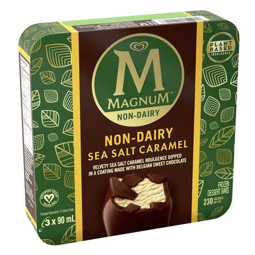 Magnum Non Dairy Sea Salt Caramel Frozen Novelty Bars for Canadian distribution
