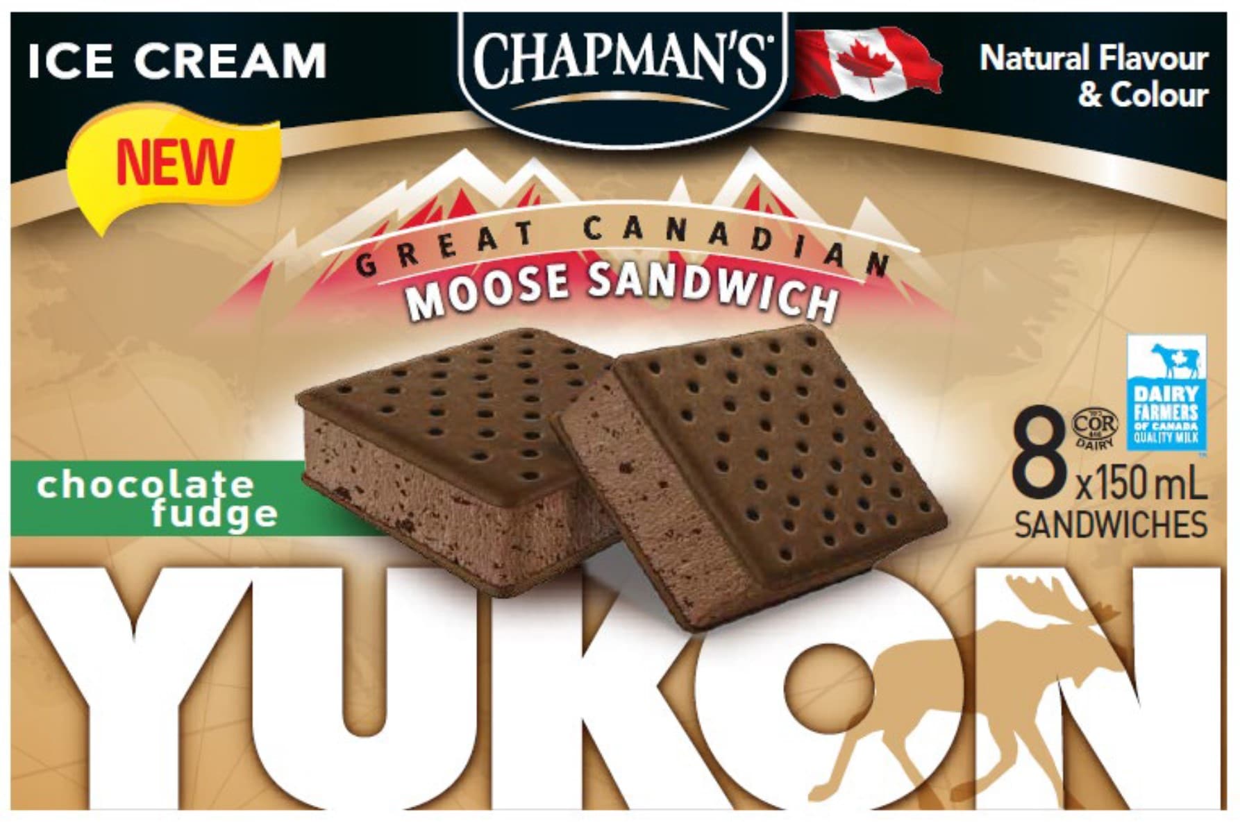 Chapman's Yukon Moose Chocolate Fudge Ice Cream Sandwich