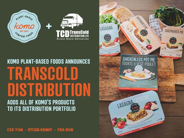 Komo Plant-Based Foods announces TransCold Distribution