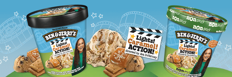 Ben ans jerrys new ice cream pints lights caramel action Ava DuVernay from wholesale distribution company transcold distribution