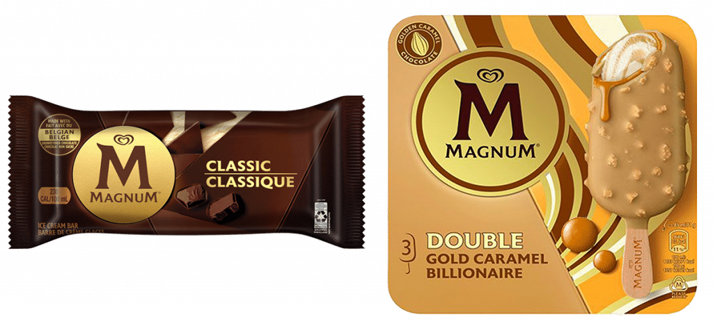Magnum double gold caramel and classic impulse bar from transcold distribution