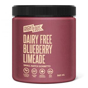 righteous gelato dairy free blueberry limeade pint from transcold distribution